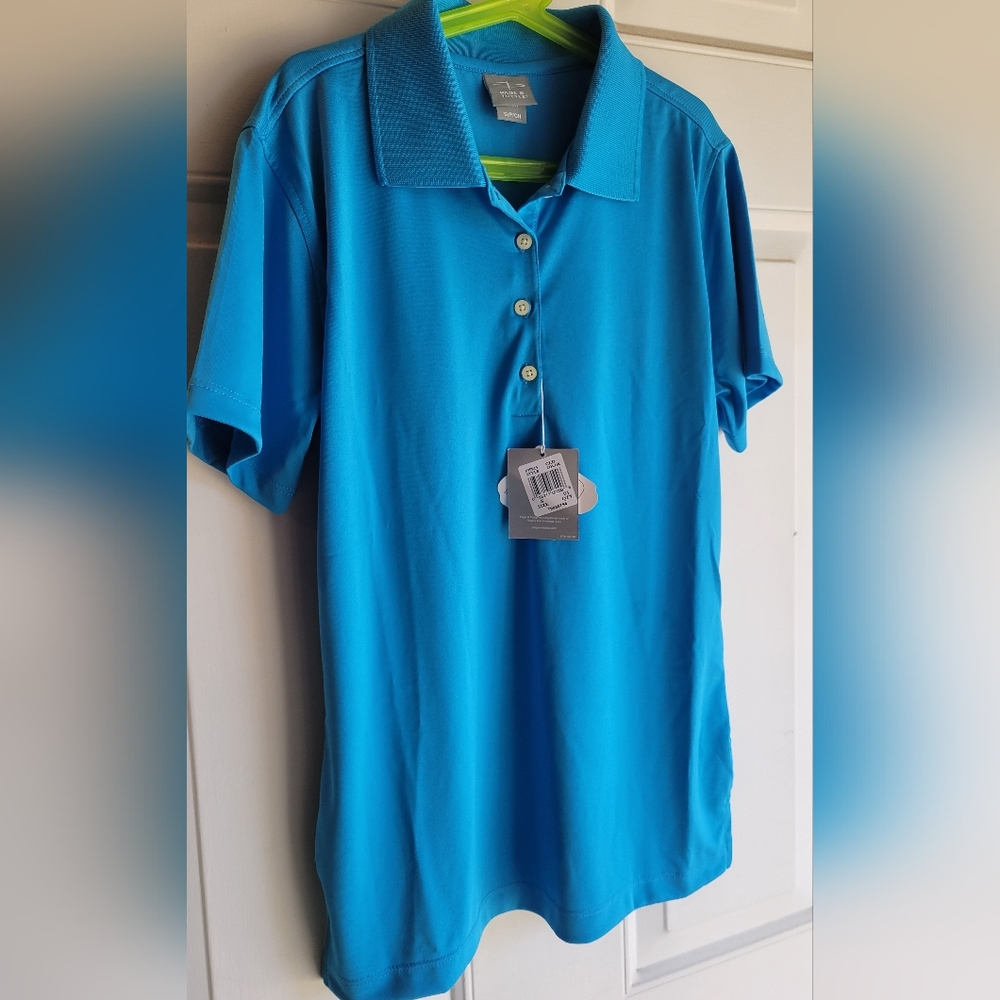 Boys Short Sleeve Polo Shirt in Bright Blue - Classic Performance